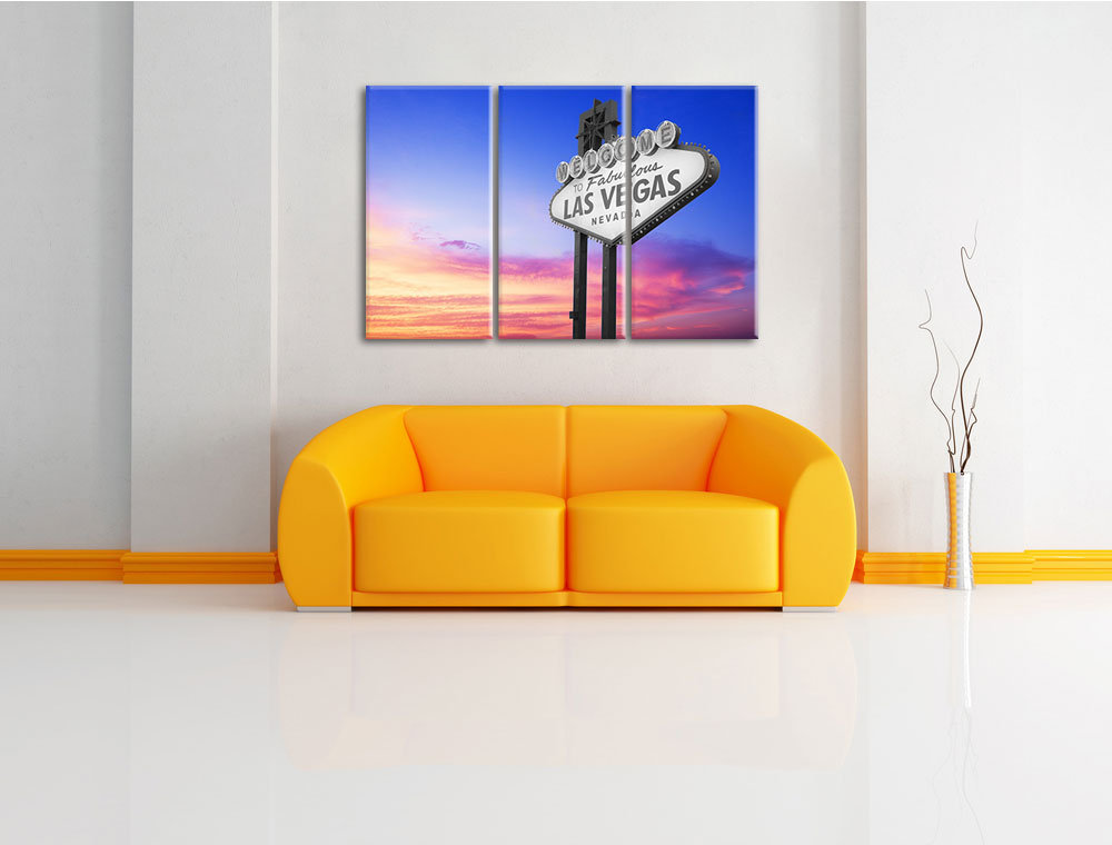 3-tlg. Leinwandbilder-Set „Tolles Las Vegas Schild“, Grafikdruck