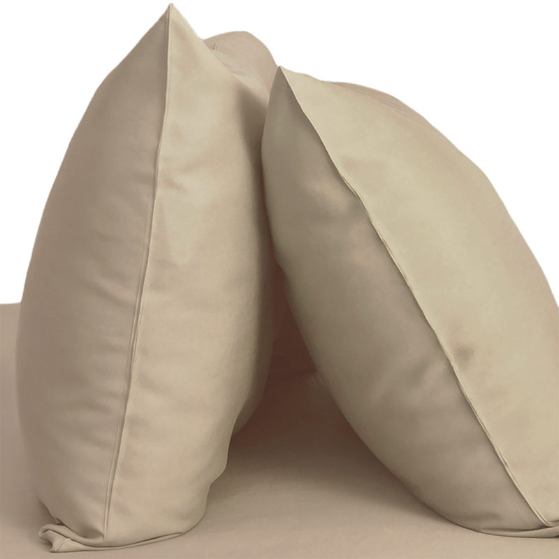 Rayon Sateen - Set of 2, Stone, Standard Pillow: 20" x 26"
