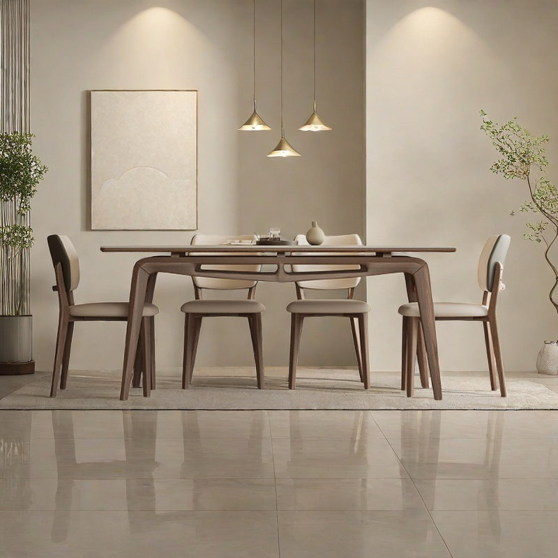 Stylish and Simple Dining Table and Chairs, 29.5"H x 55.1"L x 31.4"W
