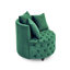 Fauteuil pivotant en velours, design à boutons, 3 coussins, roues mobiles, pour salon de bureau moderne, mobile, avec coussins confortables-6413119