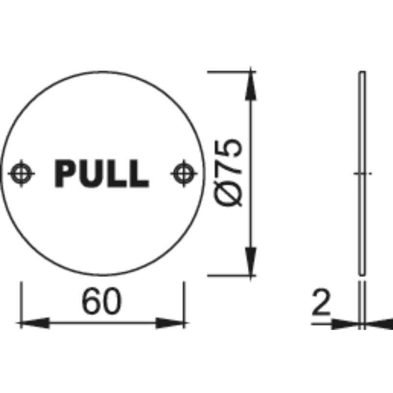 Amaurys Circular "PULL" Sign, Grey