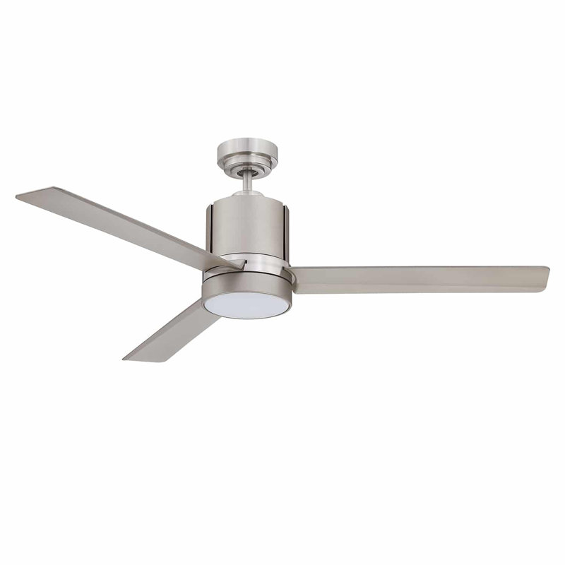 ALLURE 52 Ceiling Fan with LED Light Kit - 3-Blade, Remote Control, Stylish & Efficient, Satin Nickel