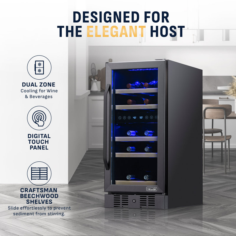 29 Bottle Stainless Steel Dual Zone Freestanding/Built-In Wine Refrigerator