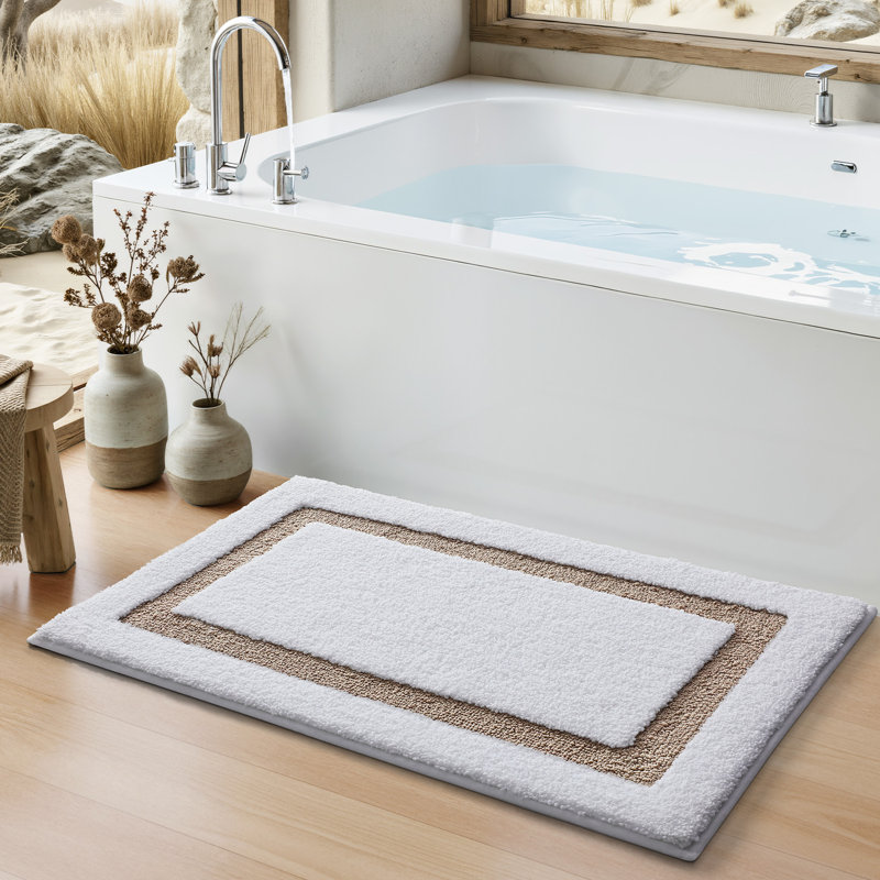 Tapis de bain avec envers antidérapant, Kaki, 43" L x 24" W