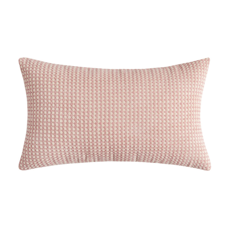 Coussin en velours côtelé deux tons, Rose, Polyester, 14"H x 20"W