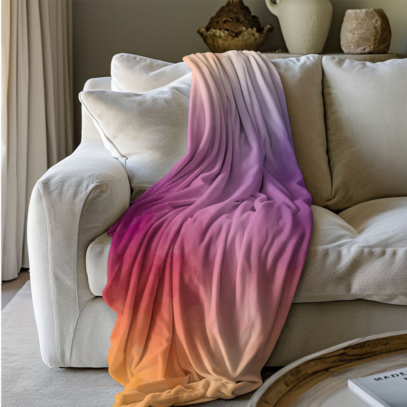 Coucher de soleil - 1 pièce Sherpa Premium, Grand lit