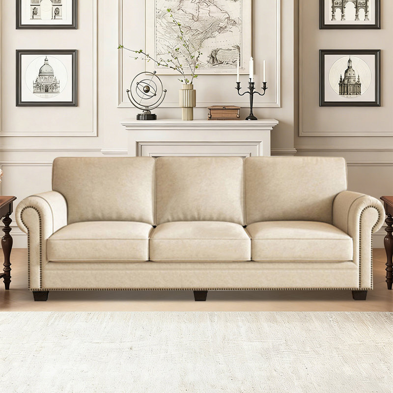 Causeuse-coussin standard en lin et coton blanc