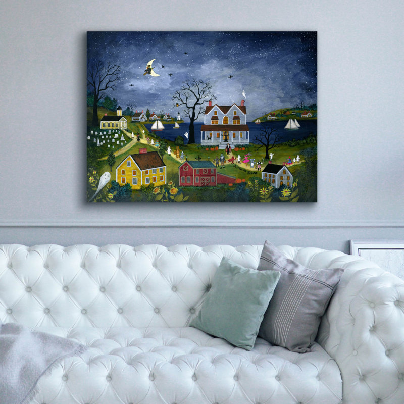  «Halloween Hayride, Cape Cod» par JL Munro, art mural sur toile, 54 po x 40 po