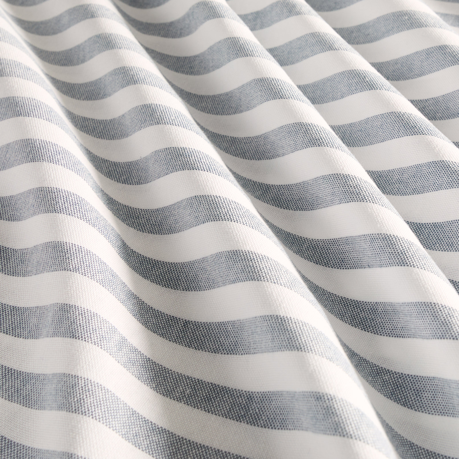 Cotton Blend Shower Curtains, Navy Striped