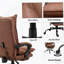 Luxueux fauteuil inclinable de bureau en cuir brun avec repose-pieds - réglable et parfait pour la détente au bureau
