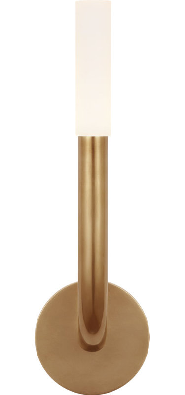 Rousseau Single Sconce with Etched Crystal, Antique-Burnished Brass