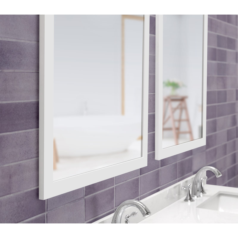 Miroir de salle de bain/meuble-lavabo Tishie, Blanc véritable