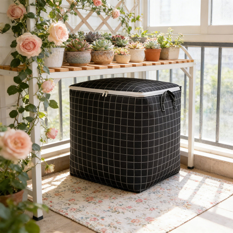  Storage Bins with Lids & Reinforced Handles, Clothes Storage Bags or Moving Packing Bags, Storage Basket Containers for Blanket, Comforter, Pillow, Bedding