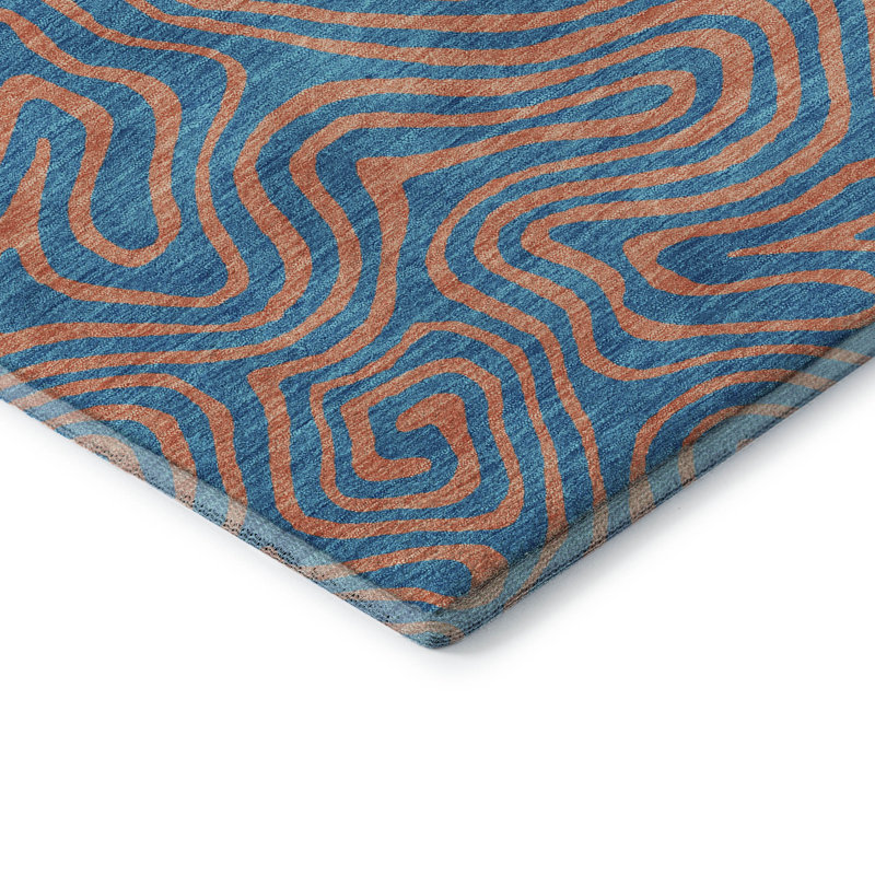 Premium Machine Washable Birchview AMF1031 Swirls Rug, Rectangle 10' x 14'