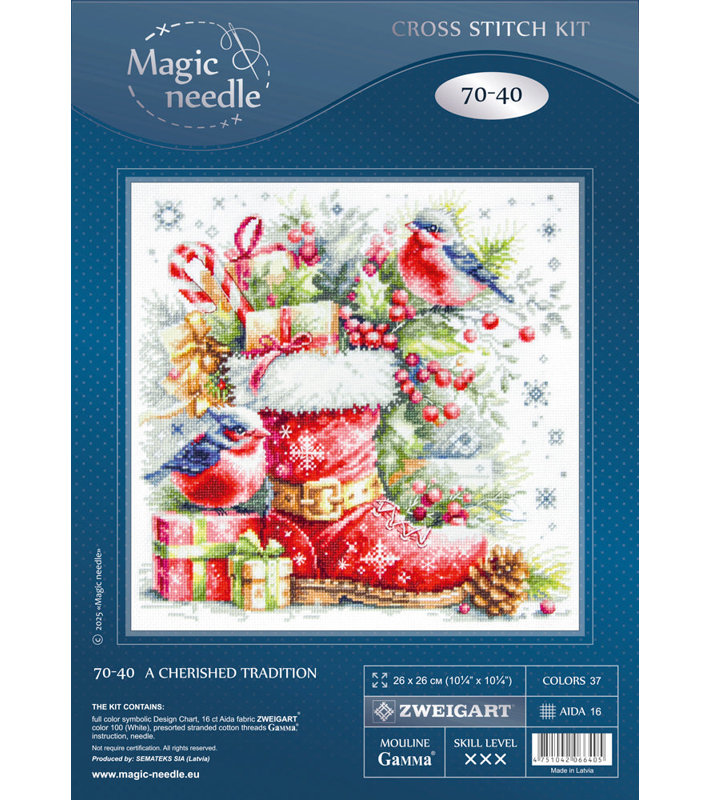 A Cherished Tradition Counted Cross Stitch Kit by Magic Needle 70-40