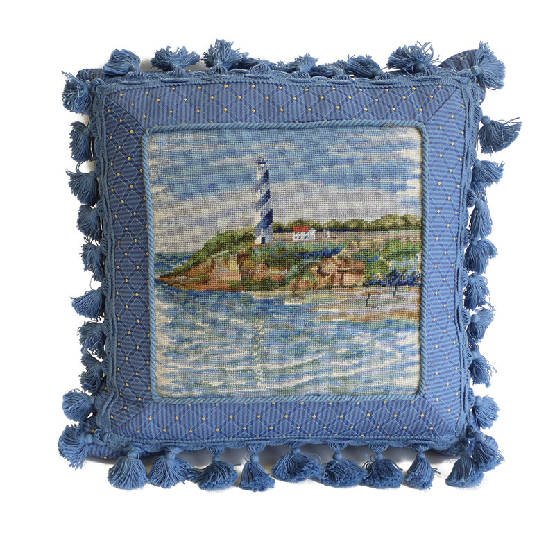 Southern Lighthouse Needlepoint Throw Pillow
