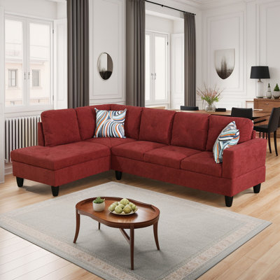 Velvet L-Shaped Sectional Left Hand Facing