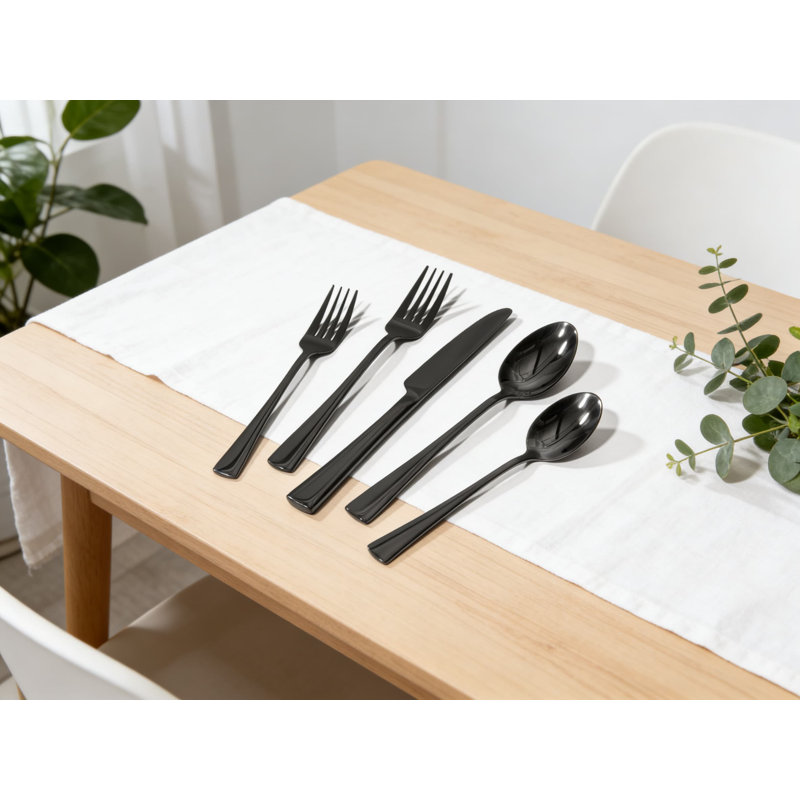 Ensemble de couverts 40 pièces en acier inoxydable pour 8 personnes, ensemble de couverts forgés 18/10 avec finition miroir, lavable au lave-vaisselle pour la maison, le restaurant et les réceptions