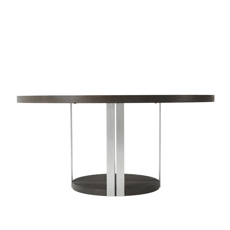 TA Studio No. 1 Round Dining Table, 30" H x 62.25" L x 62.25" W, Brushed Nickel, Anise