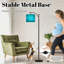 Lampe sur pied à arc avec abat-jour réglable bleu sarcelle marbré brillant lampe sur pied 3 températures de couleur à intensité variable pour poteau haut avec interrupteur au pied pour la chambre à coucher