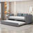 Upholstered Daybed With Ergonomic Design Backrest And Trundle-1773413283