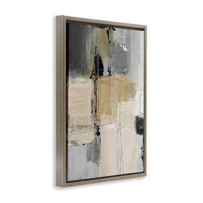 Rustic Organic Abstraction Framed Floater Canvas by Lanie Loreth