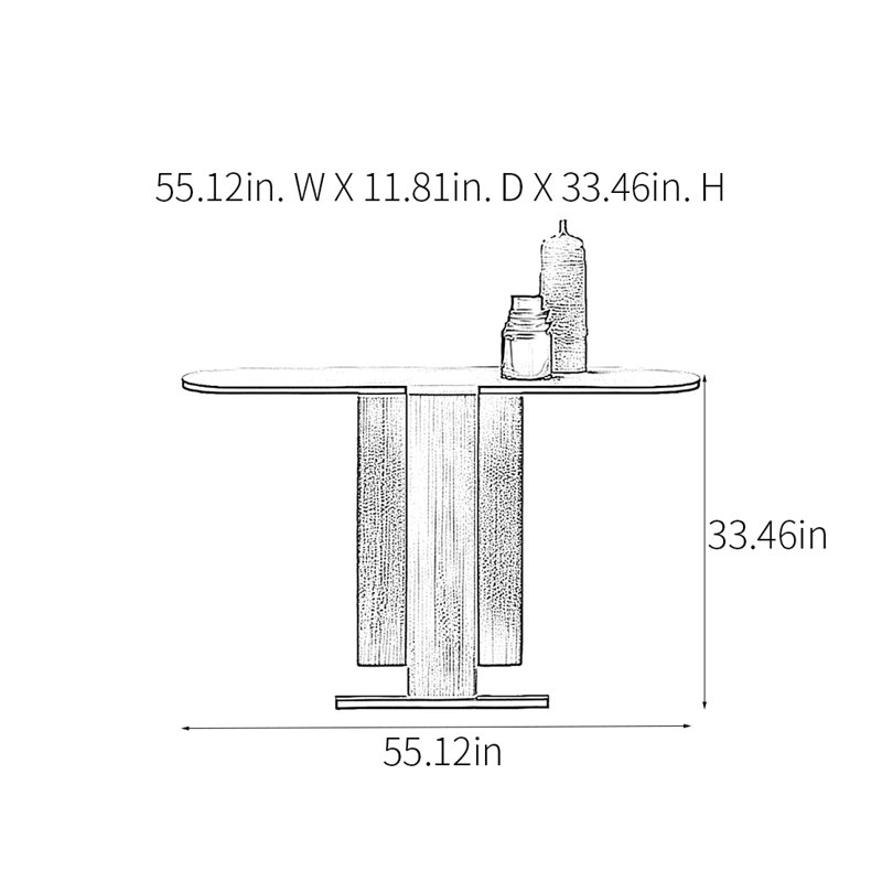 Console Modern Minimalist Art, H 33,46 po x l 55,12 po x P 11,81 po
