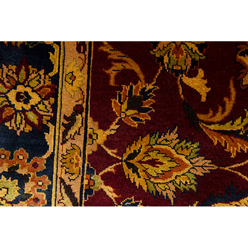 Hand-Knotted High-Quality Red and Black Area Rug