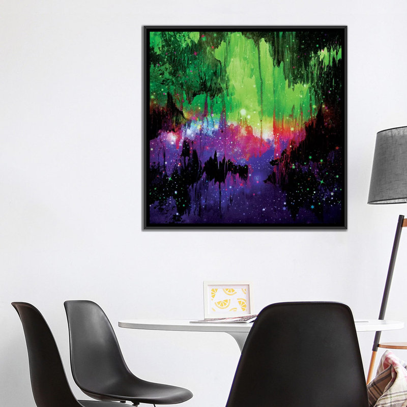 «Castles in the Mist IV», reproduction d'art sur toile tendue, H 37 po x l 37 po x P 1,5 po, Toile encadrée noire