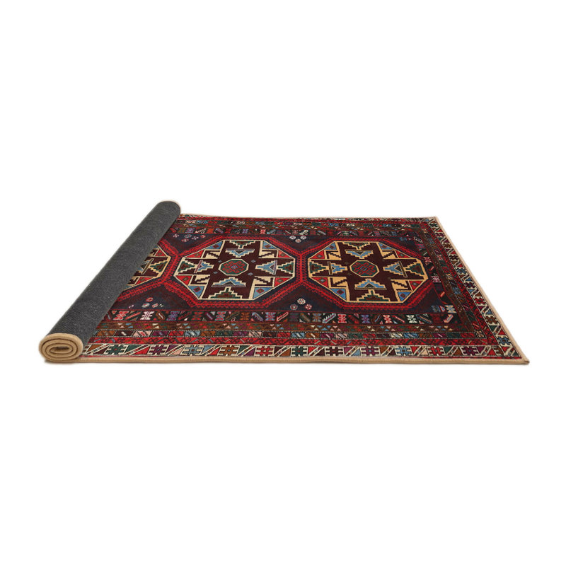 Tapis brun/beige traditionnel Voni, Rond 3 pi