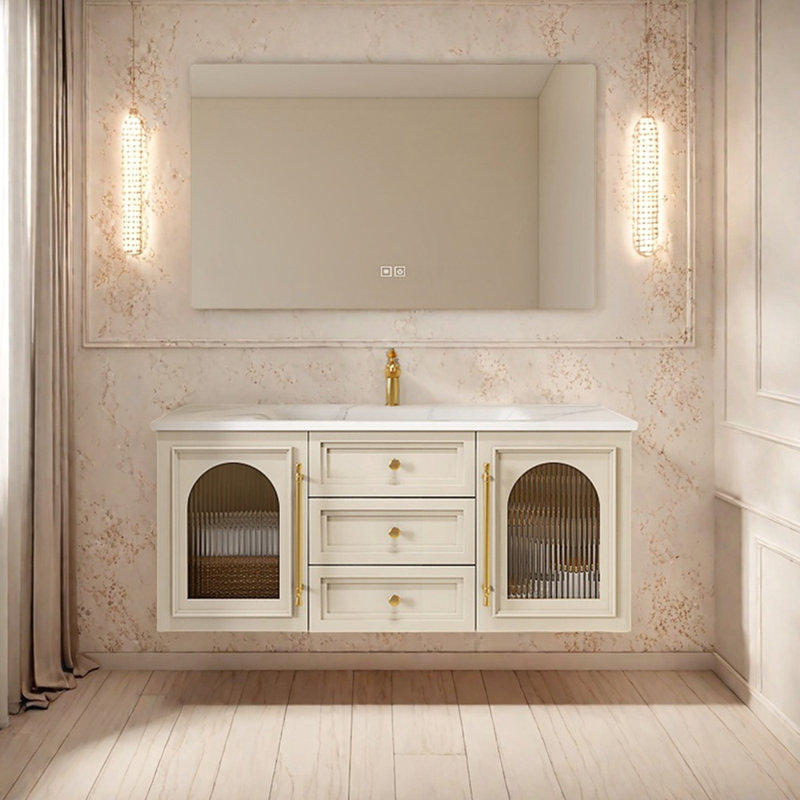 French cream style fashion bathroom cabinet