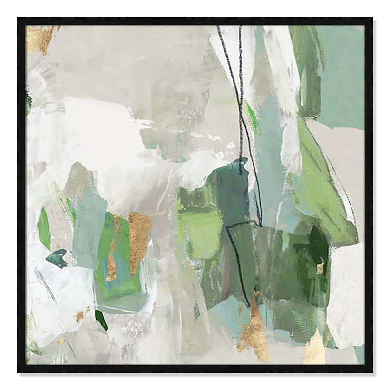 «Enchanted Emerald II» par Tom Reeves, H 32 po x l 32 po x P 0,75 po, Cadre noir mince