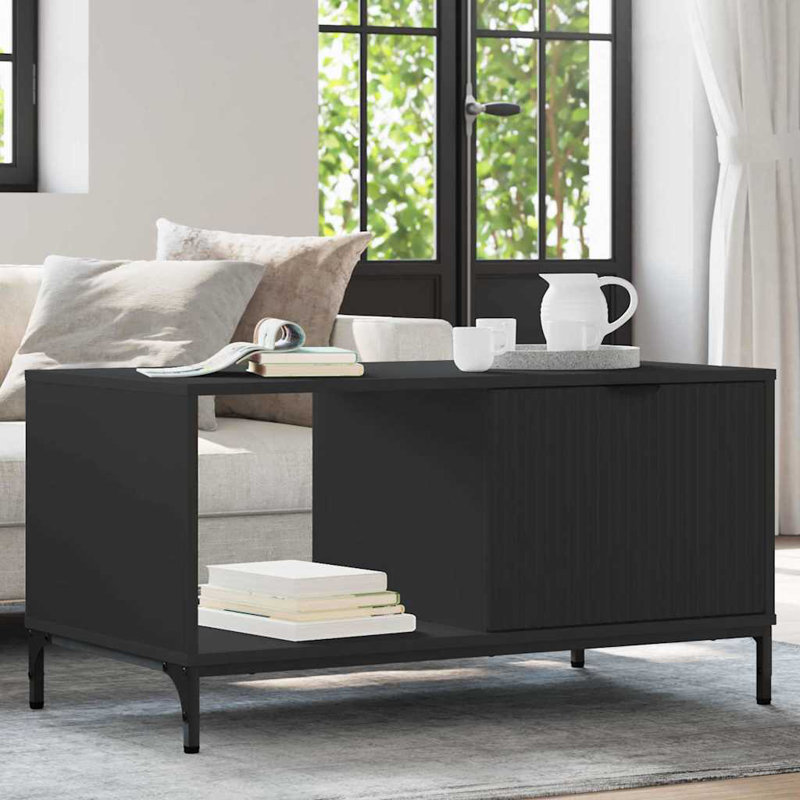 Coffee Table with Storage, Black