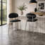 Set of 2 Modern Bar Stools, Curved-Back PU Leather Upholstered Counter Chairs with Metal Frame and Footrest-317921641-317921644