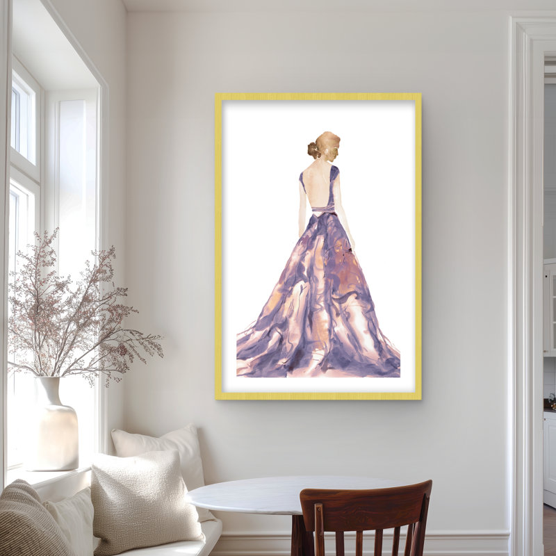 Mauve robe de bal - impression de chambre à coucher encadrée pour la mode