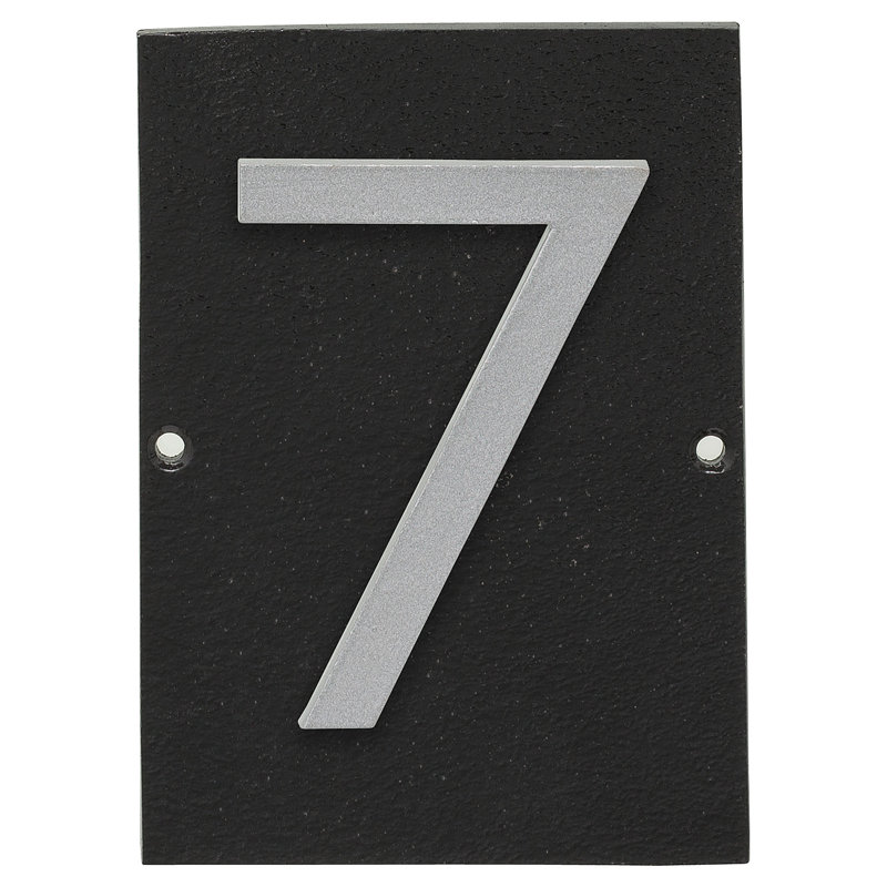 Plaque d’adresse murale sur 1 ligne flottante, Noir, Argent, Oui