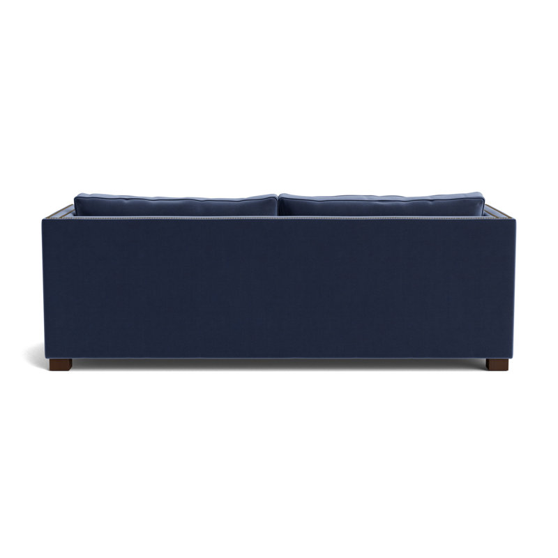 Keaton With Nails 94 Sofa, Performance Velvet - Indigo, Antique Brass, Sienna