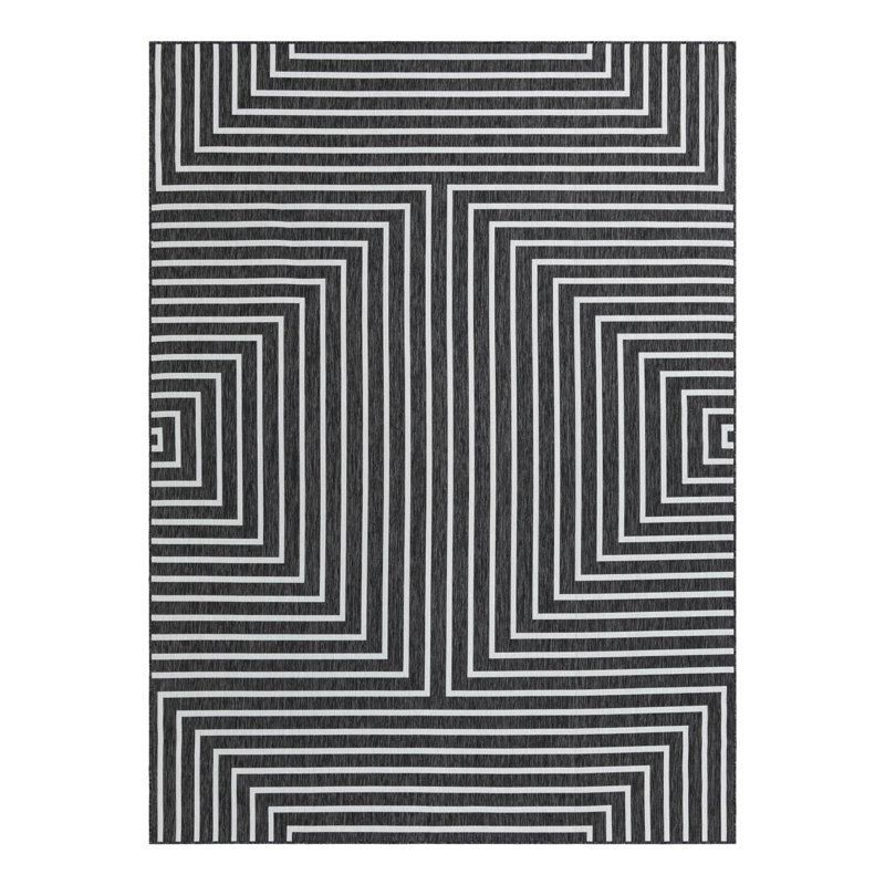 Tapis intérieur / extérieur d'extérieur moderne, Rectangle 9 pi x 12 pi