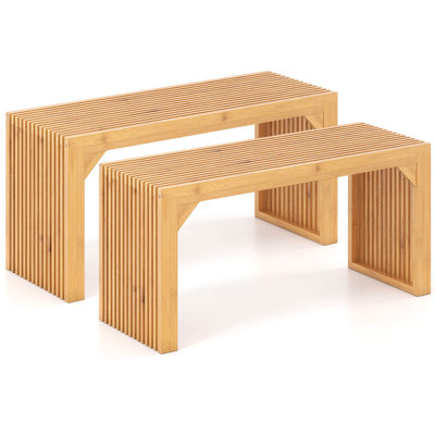 2 bancs de salle à manger en bambou de 36 po