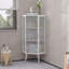 Armoire, porte en verre, porte en verre, trois niveaux avec portes trempées et tablettes de rangement-500063681
