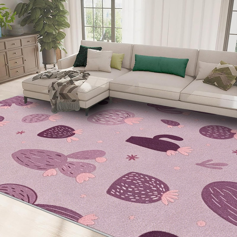 Lavender Cactus   area rugs for Living Room, Soft and Comfortable, Suitable for all seasons, easy to maintain, machine washable Indoor floor mat, Under Table Farmhouse suitable for Bedroom, Dining Room, Study,  Balcony, Home Decor Patio