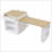 Fluted Kitchen Island With Extendable Dining Table For 4-6, Island Table With Power Outlet And Double-Side Storage, 2 Drawers And 2 Open Shelves-1898167830