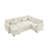 97 Inch L-Shaped Corner Sectional Sofa Couch with Seat and Storage Ottoman,Chenille Fabric Corner Couch with 7 Seats & 2 Pillows for Living Room, Beige