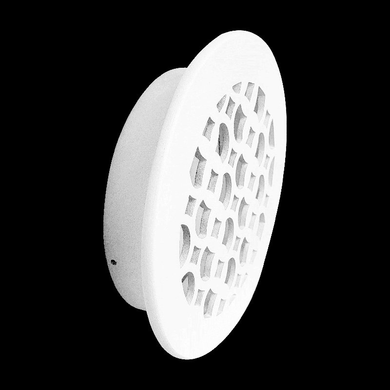 Grille d'aération 9,65 "Tudor Mushroom, ronde 8", fonte d'aluminium, VR100, Blanc