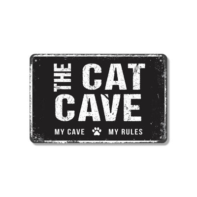 Enseigne fantaisie en aluminium 18 "x 24" The Cat Cave