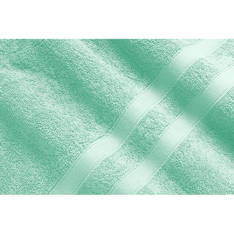 Bibb Home 18 Pc Zero Twist Standard Cotton Towel Set (9 colors available), Aqua