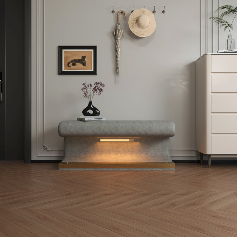 Repose-pieds en cuir pour hall d'entrée, Gris