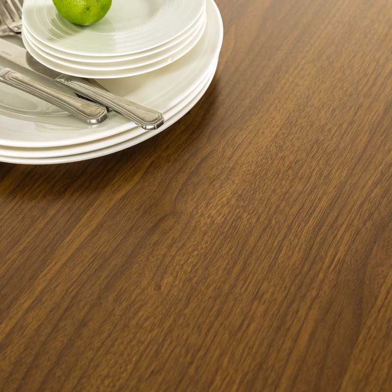 Chelmsford Metal Base Dining Table, Rich Brown/Black