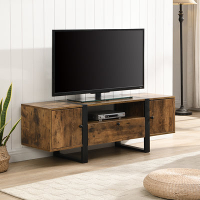 TV Stand 130cm Entertainment Media Unit with Cabinets Storage Shelf Industrial