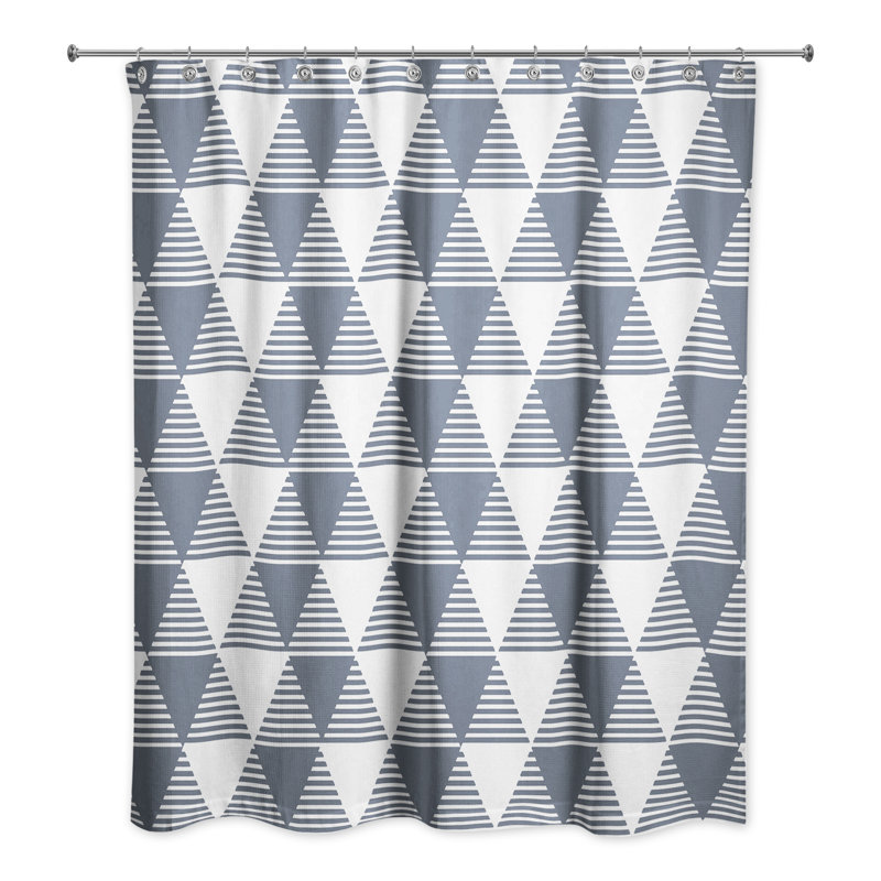 Rideau de douche Sage Triangles, Bleu